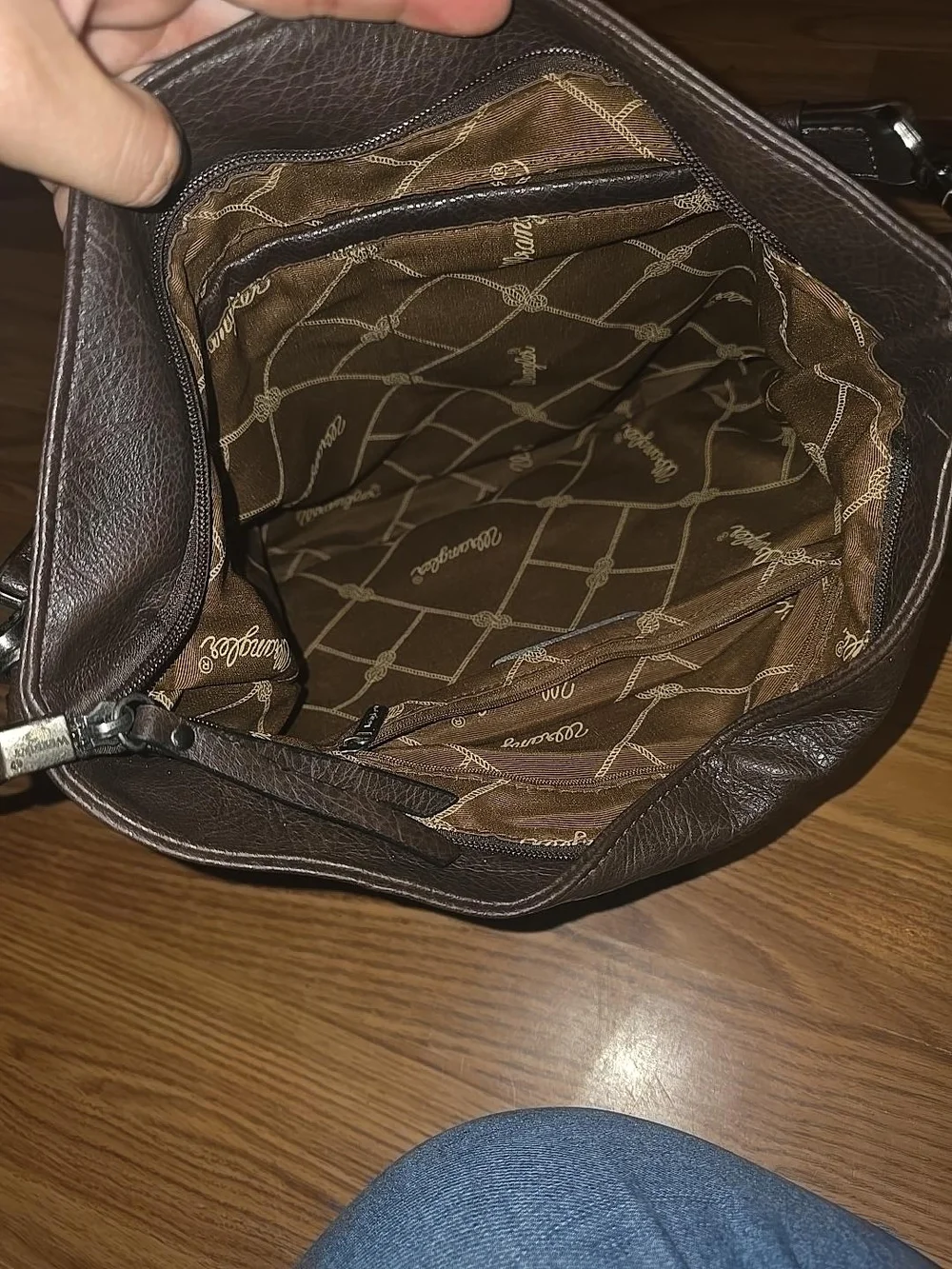 Wrangler Brown Leather Crossbody Bag